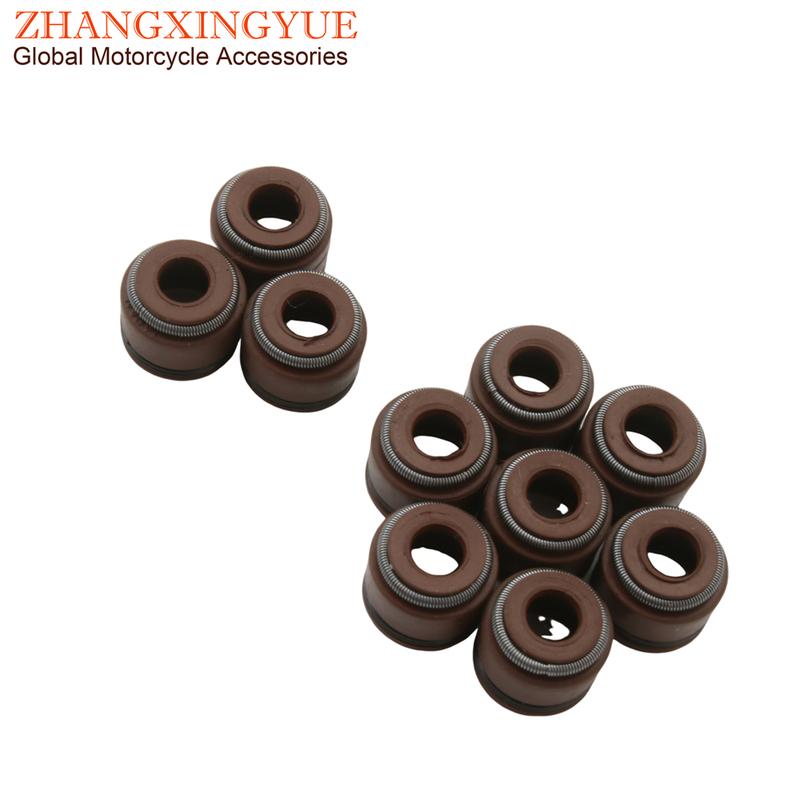 10pc Valve Oil Seal For Sym Euro MX DD 125 FNX125i Fiddle II III 4 50 125 200 GTS125 GTS250 GTS 300 12209-H6B-900