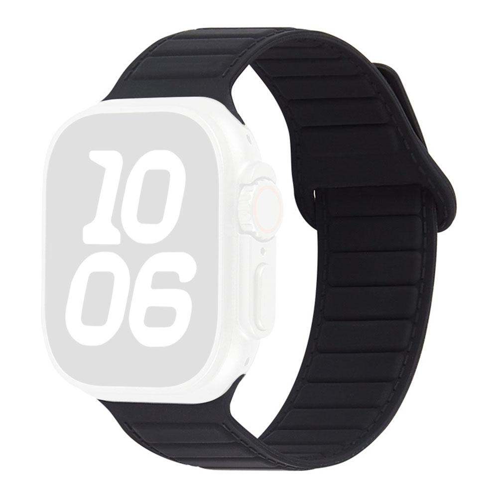 Stitched Line Pattern Silicone Strap for Apple Watch Series 11 10 42mm / 9 8 7 41mm / SE3 SE2 SE 6 5 4 40mm / 3 2 1 38mm Loop Magnetic Watch Band