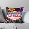 Pop Art Travel Las Vegas Sign Square Pillowcase Polyester Linen Velvet Printed Zip Decorative Car Cushion Cover