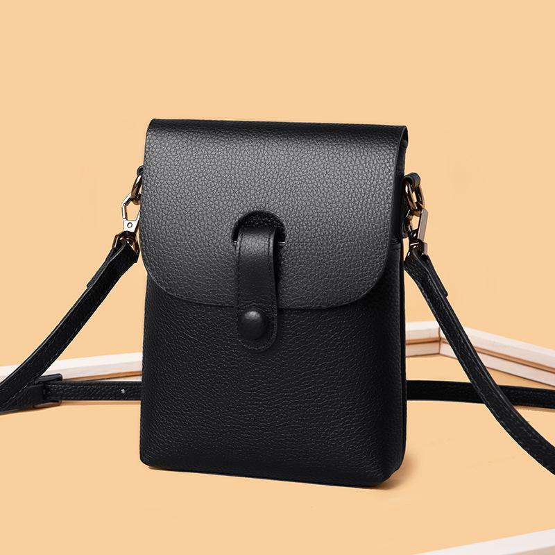 Leather mobile phone bag summer new trendy fashion cowhide shoulder messenger bag mini change bag