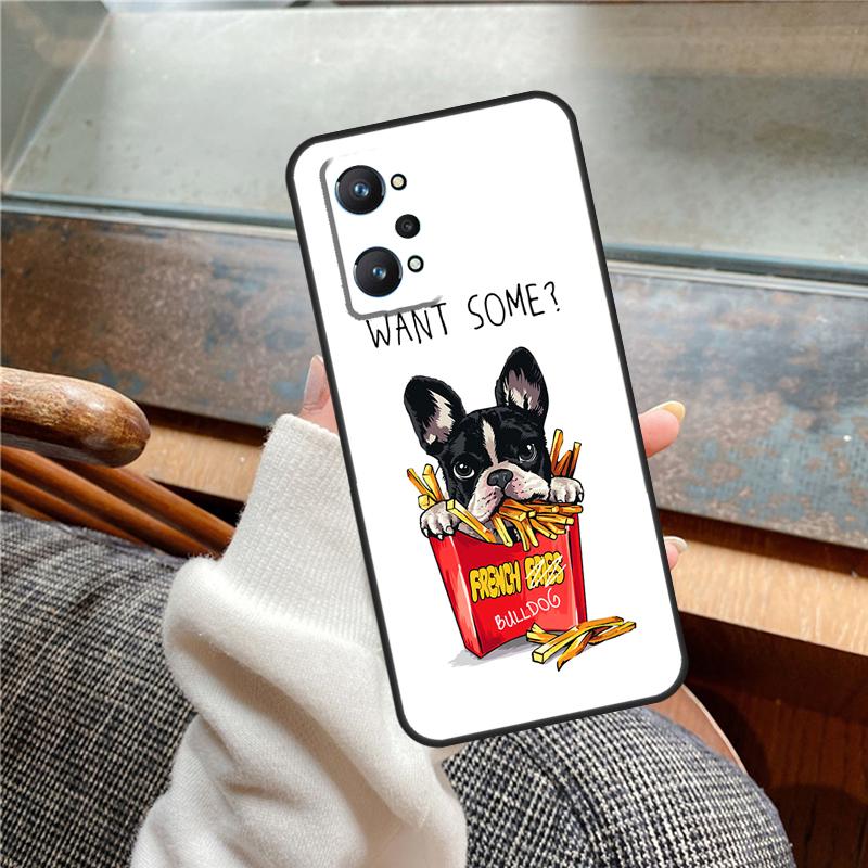 French Bulldog Case For Realme 11 12 13 14 Pro Plus C53 C55 C51 C25 C63 C61 C65 C67 C71 C75 GT6 GT7 15 Pro