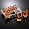 Shangqi 60ml Square Glass Drinking Cup Set with Holder