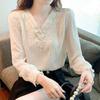 NaVaVa Women LoVely Pearl Lace V Neck Long sleeVe Blouse Nb3004
