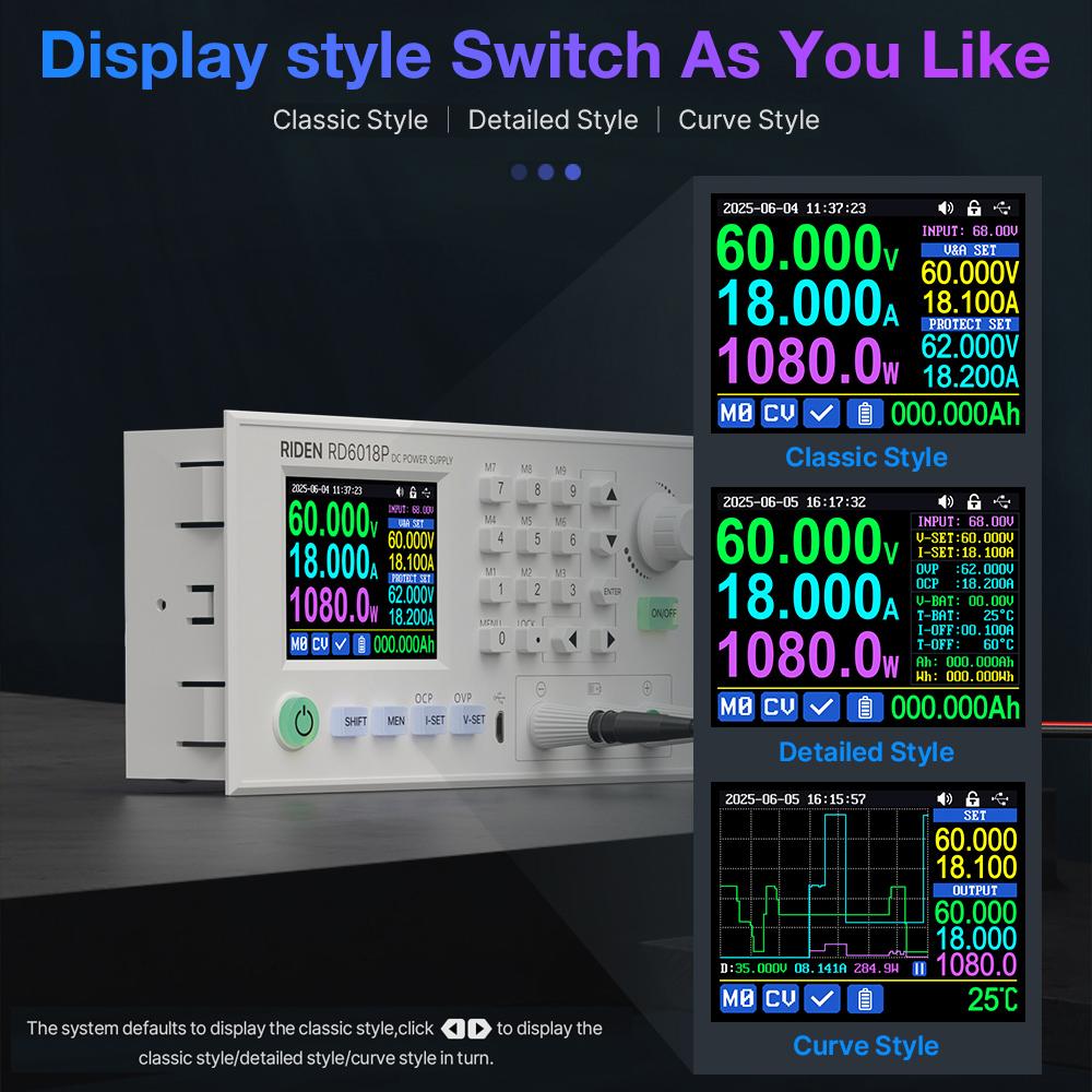 RD RD6018P  AC to DC Digital Adjustable Lab Bench Power Supply for Repair Completed Set 60V 18A 1080W or RD-1200-68 1200W PSU