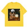 T-shirt Grafica Divertente Cane Meme Birra Unisex Unisex Moda Vintage T-shirt Estiva Manica Corta Larga Casual Cotone T-shirt