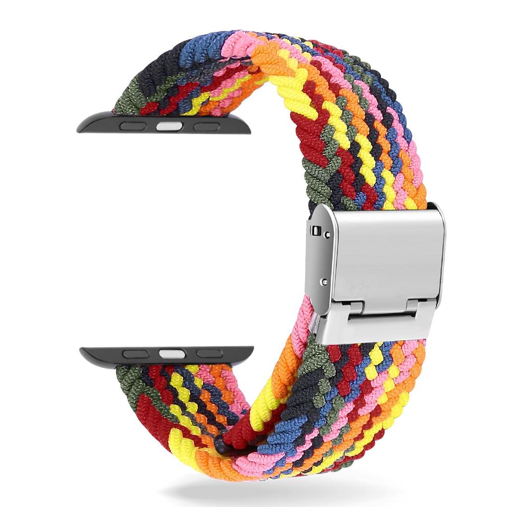 Adjustable Braided Watch Bands for Apple Watch Series Ultra 9 8 7 Folding Clasp Nylon Strap for IWatch 4 5 6 38 40 42 44 41 45 49mm Bracelet