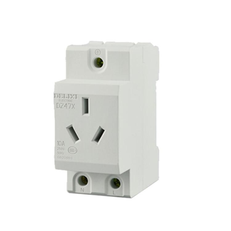 Delixi Electric DZ47X Series 10A Three-Pin DIN Rail Cabinet Module Socket