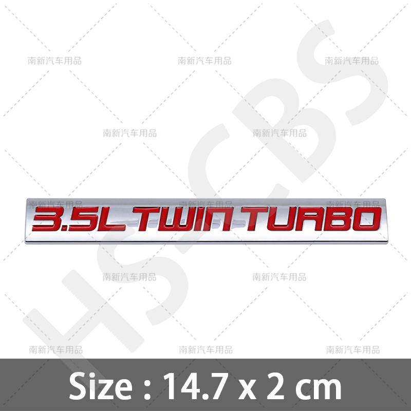 1Pc 3D Metal Twin Turbocharged  Engine Badge 3.5L Twin Turbo Emblem Logo Auto Rear Trunk Decal Stickers Car Styling Accessories