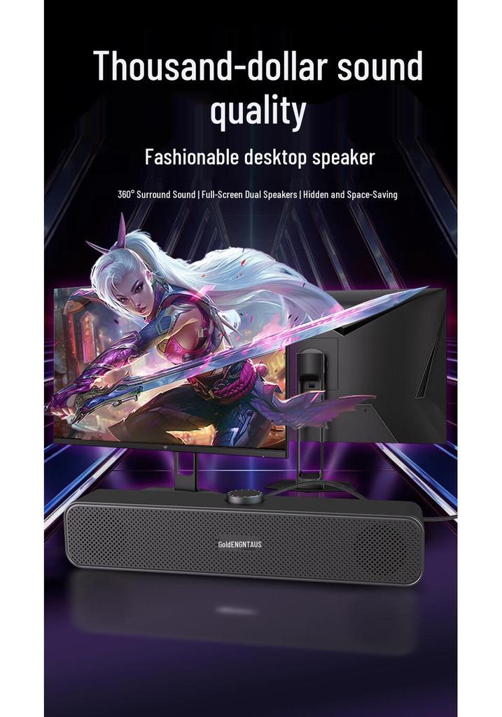 Jin Zheng A3 Long Bar Wired Desktop Speakers with Subwoofer