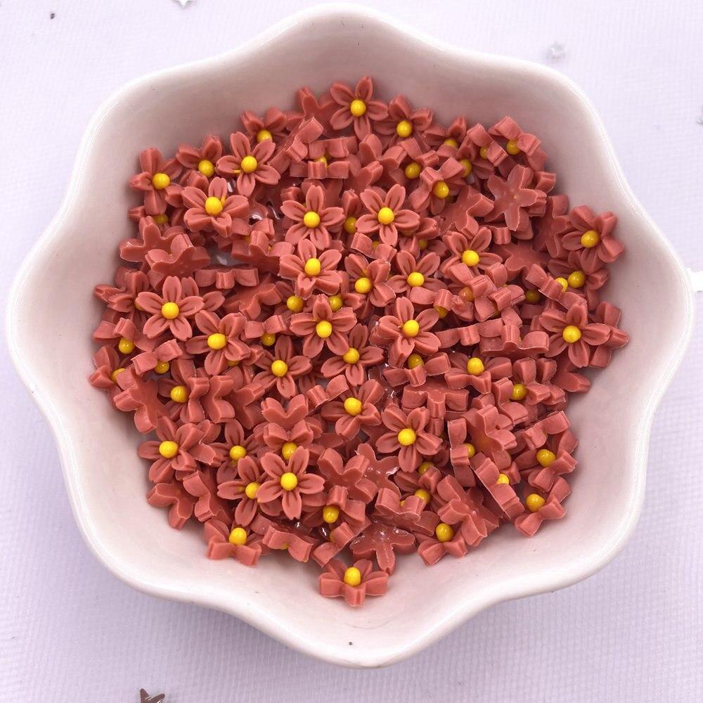 100 bucăți 7 mm rășină 3D mini flori autocolant pentru unghii cu caractere Clipbook nunta decal de decorare arta unghiilor artizanat