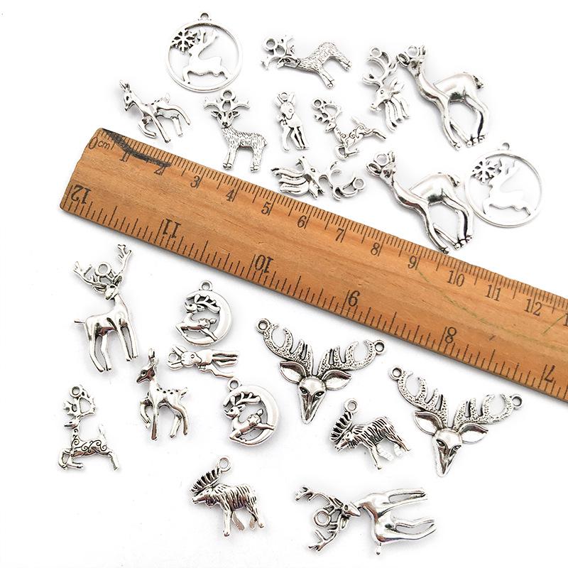 DIY Christmas Retro Zinc Alloy Stag Head Antler Pendant Charm - Jewelry Accessories