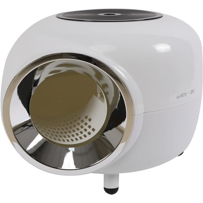 Maison De Toilette Pour Chat - Mpets - SPACE I Blanche - Ergonomique - Filtre Inclus - Facile À Nettoyer
