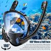 Full Face Snorkel Mask 180° Panoramic Anti Leak Anti-Fog Diving Mask Free Breathing Dry Top System Swimming Snorkeling Mask for Adults Teenagers