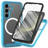 For Samsung Galaxy S25+ Magnetic Case PC+TPU Phone Cover with PET Screen Film All-Around Protection