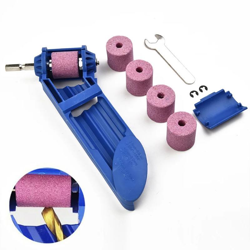 1pc Portable Drill Bit Sharpener with Grinding Wheel Corundum Grinding Wheel Bit Tool Drill Bit Sharpening Machine Grinder Polishing