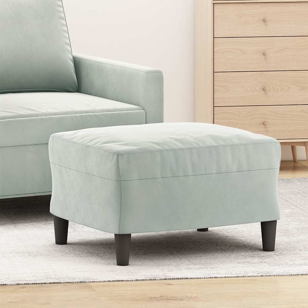 vidaXL Fußhocker Hellgrau 60x50x41 cm Samt graue