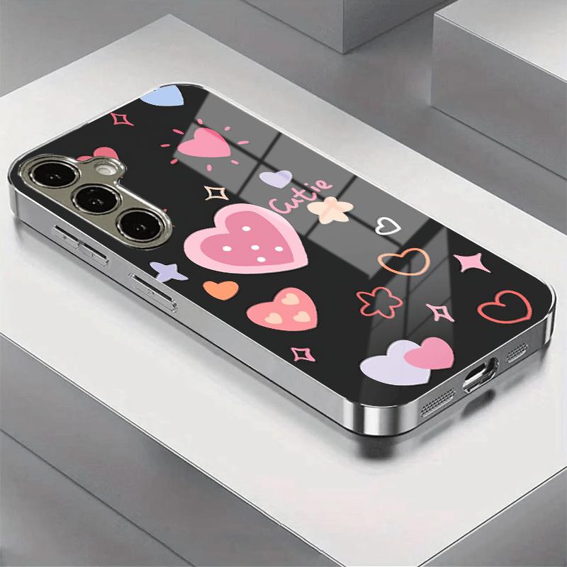 

Позолоченный чехол для телефона из закаленного стекла, совместимый с Galaxy S26 S25 S24 S23 S22 Ultra Plus. С дизайном, отражающим любовь и инклюзивность. For Galaxy S26