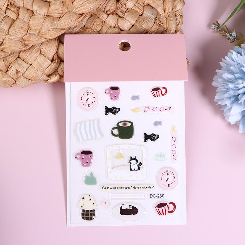 Et sett søte dataklistremerker, morsomme tredimensjonale geléplanlegger dekorative klistremerker, mobiltelefonklistremerker