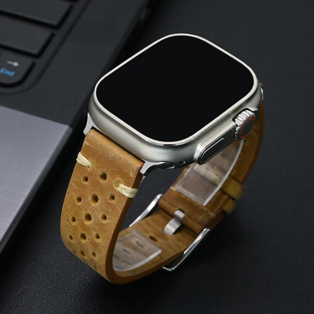 Business Lederarmband für Apple Watch Ultra 2 49mm 10 46mm 42mm Herren Luxus Armbänder für IWatch 9 8 7 6 5 4 SE 41mm 40 38 44mm 45mm