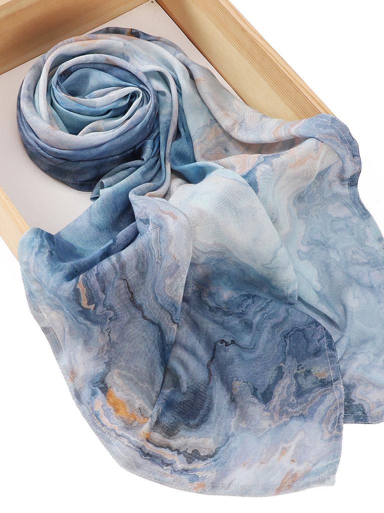 Boho Watercolor Soft Muslim Hijabs Women Floral Breathable Shawl Wrap Scarf Hijab Floral Print Ramadan Headscarf Islamic Turban