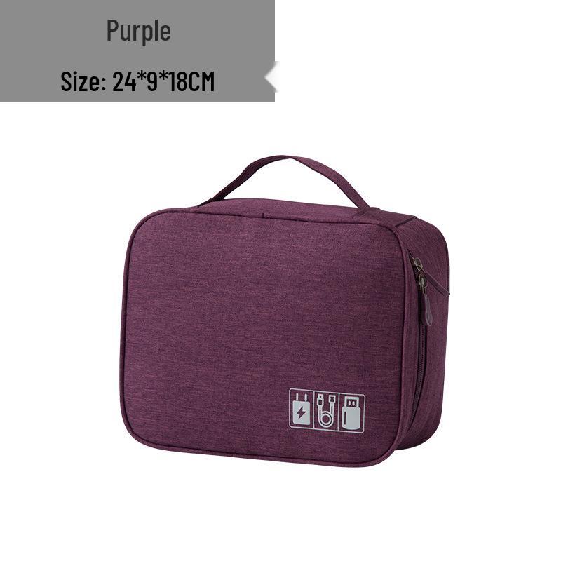 Cationic Waterproof Double-Layer Cable & Cosmetic Storage Bag фиолетовый