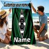 Custom Name Personalized Borussia Monchengladbach Print Beach Towel, for Trip Camping Beach Party Home Decor, Birthday Gift for Family & Friends