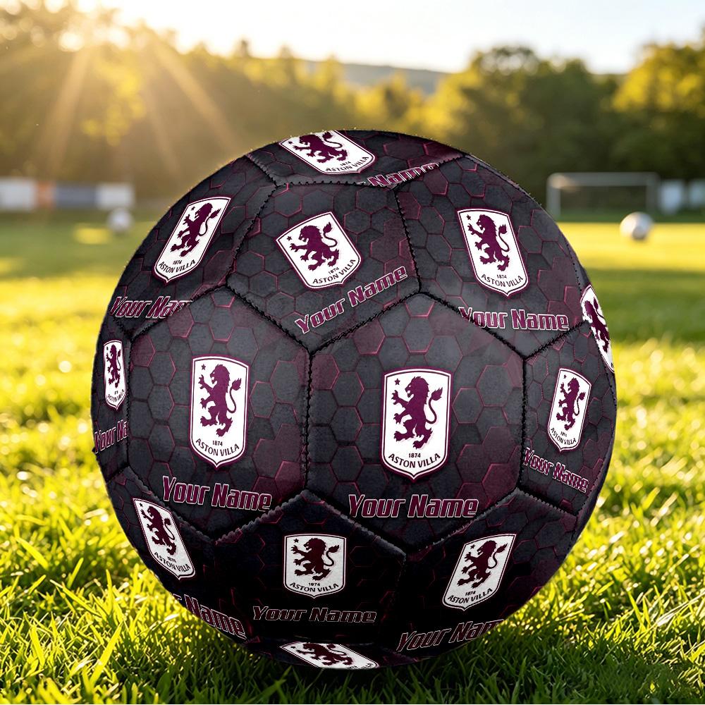 Personalized Size 5 Football Aston Villa Pattern Outdoor Game Sports Ball Gift