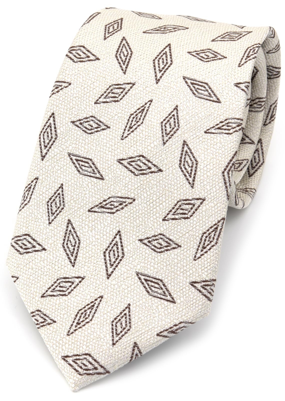

[Main Color] Business Necktie (8cm width) Geometric Pattern for Interviews, Job Hunting, and Employment (White)
