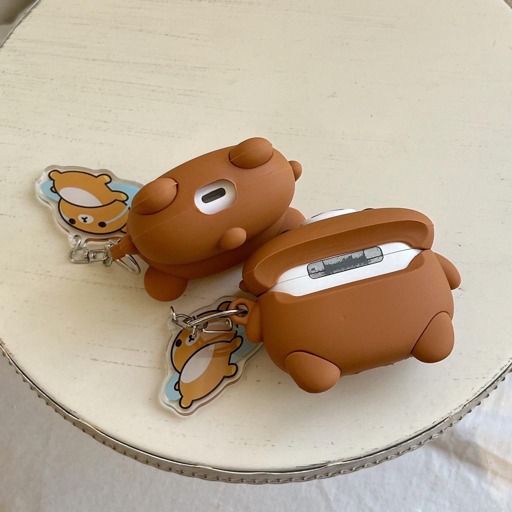 Cute and relaxed bear AirPods pro1 apple bluetooth headset case 1/1 generation cartoon protective case