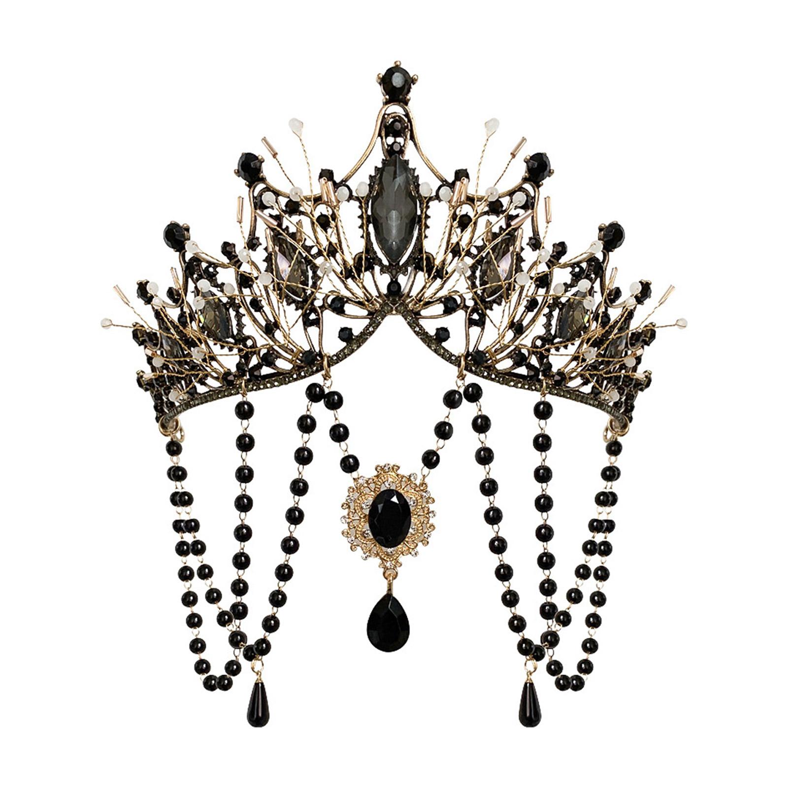 

Exotic Durability Tassels Crowns Unique Styles Women Headpiece Alloys Headwear for Photography Stage Props 1 чёрный