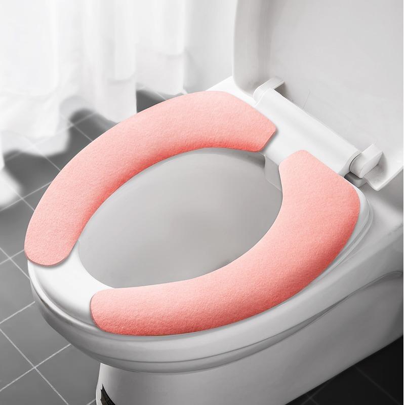 

Universal Toilet Seat Cover: Warm Soft Washable Bathroom Closestool Protector - Essential WC Bathroom Accessories large розовый