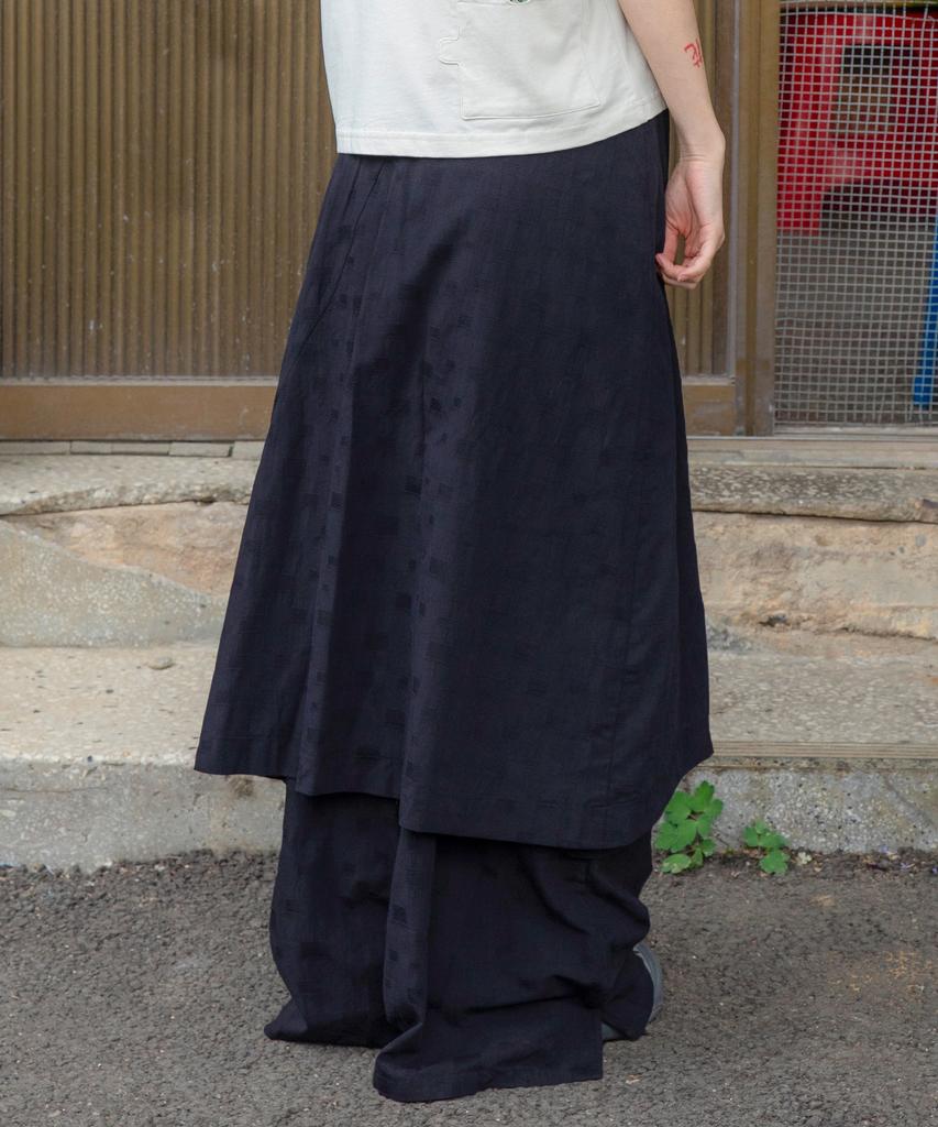 RuNaKi'Hu' Wxp092 Sukeru Kokoro Linen Layered Pants (Black)