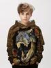 Children's Clothing Hoodies Kids Clothes  Children Top Long Sleeve Cartoon Dinosaurs Print Spring And Autumn Outdoor Clothes