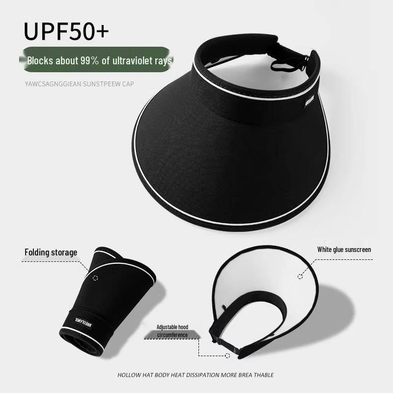 Women's Foldable Sun Hat with UV Protection and Open Top