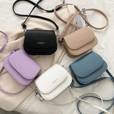 Dámská crossbody kabelka, nová, jednobarevná, módní převrácená kabelka, retro, ležérní, jednoduchá crossbody kabelka