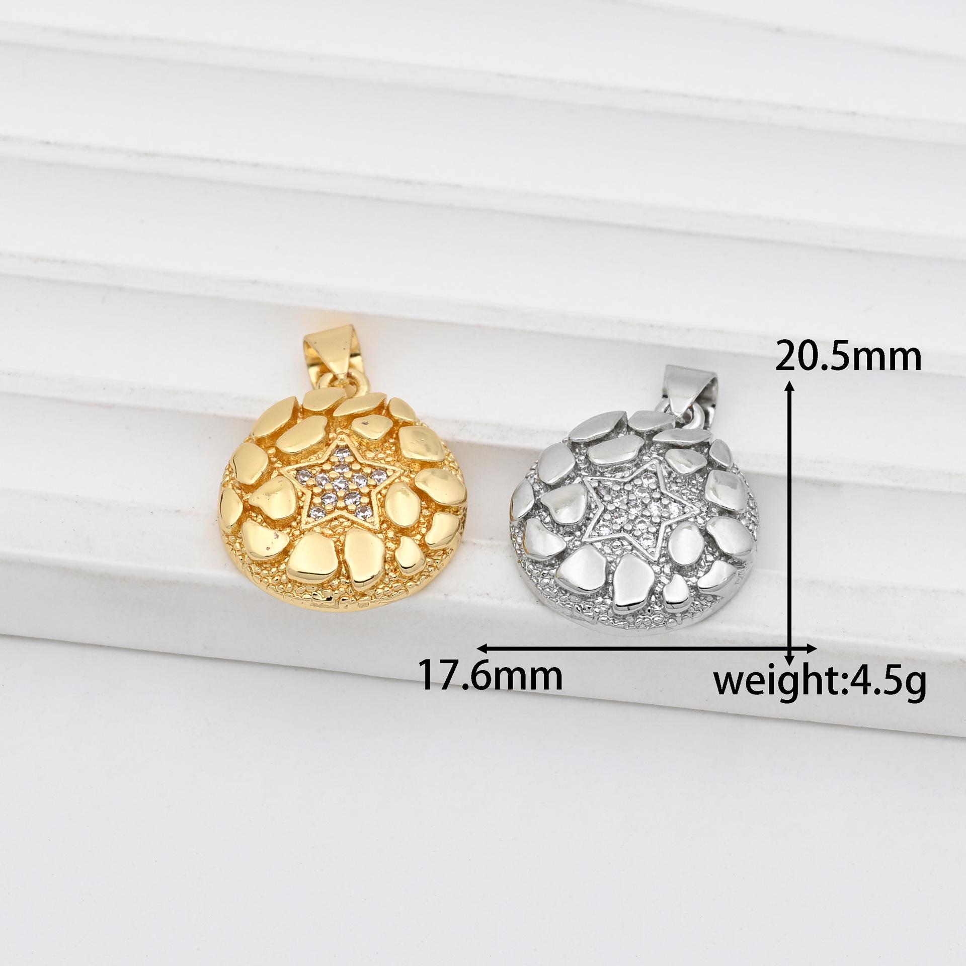 New Star Plum Blossom  Moon Heart Pendant Necklace with Zircon Pendant Only