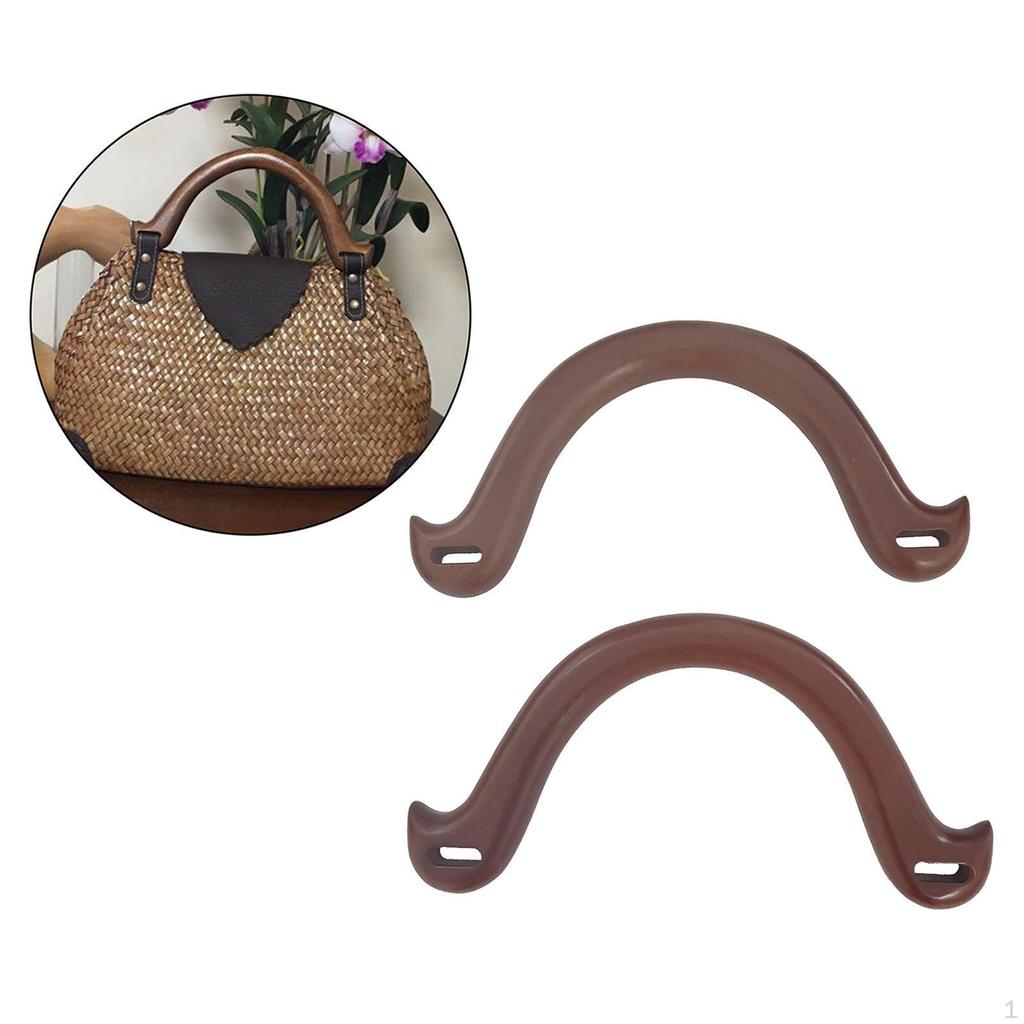 1 paar Solid Vintage Handles Replacement Unisex Wood Purse for DIY Handbags Canvas