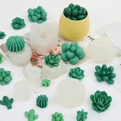 9pcs Silicone Molds Set for DIY Candle Soap Clay Gypsum Resin Crafts Succulent And Cactus Designs Home Garden Decor