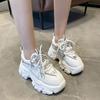 New Spring Autumn Thick Sole Casual Lace Up Shoes Height Increasing Versatile Student Chunky Sneakers Bestseller Footwear