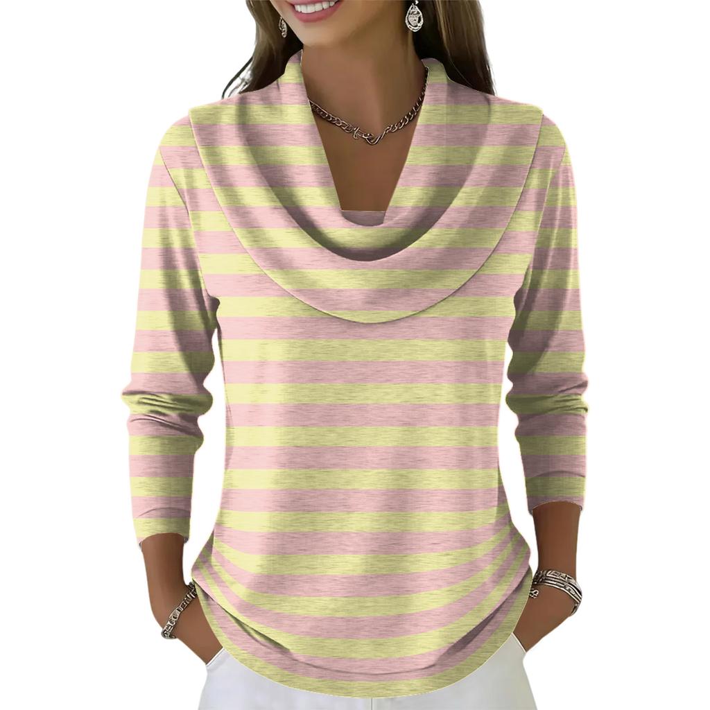 Women's Casual And Fashionable Round Neck Long Sleeved Printed Top Sweater