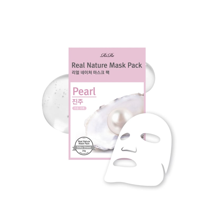 Real Nature Pearl Mask Pack (30 sheets) / 1 pack a day for blemishes, hydration, and glowing skin