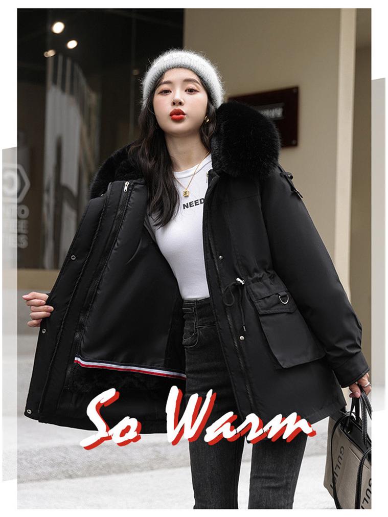 Women's Winter Parka: 3-in-1 Fleece-Lined Waist-Hugging Coat with Detachable Liner