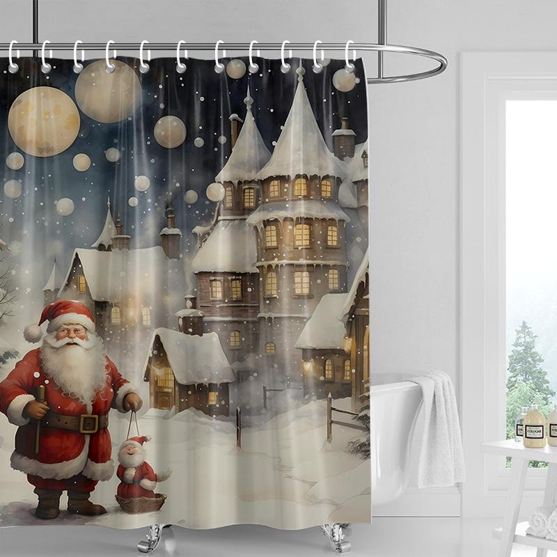

Украшение дома шторки для душа для ванной водонепроницаемая шторная ткань Современный скандинавский стиль Гостиная С Рождеством зимний 90x180cm