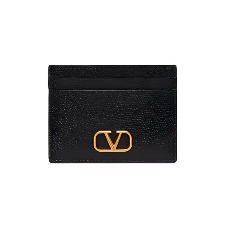 Держатель для карт Valentino Vlogo Signature из зернистой телячьей кожи Унисекс Аксессуары Черный ZW2P0-V32SNP-0NO Basic Set (Bag+Dust Bag)