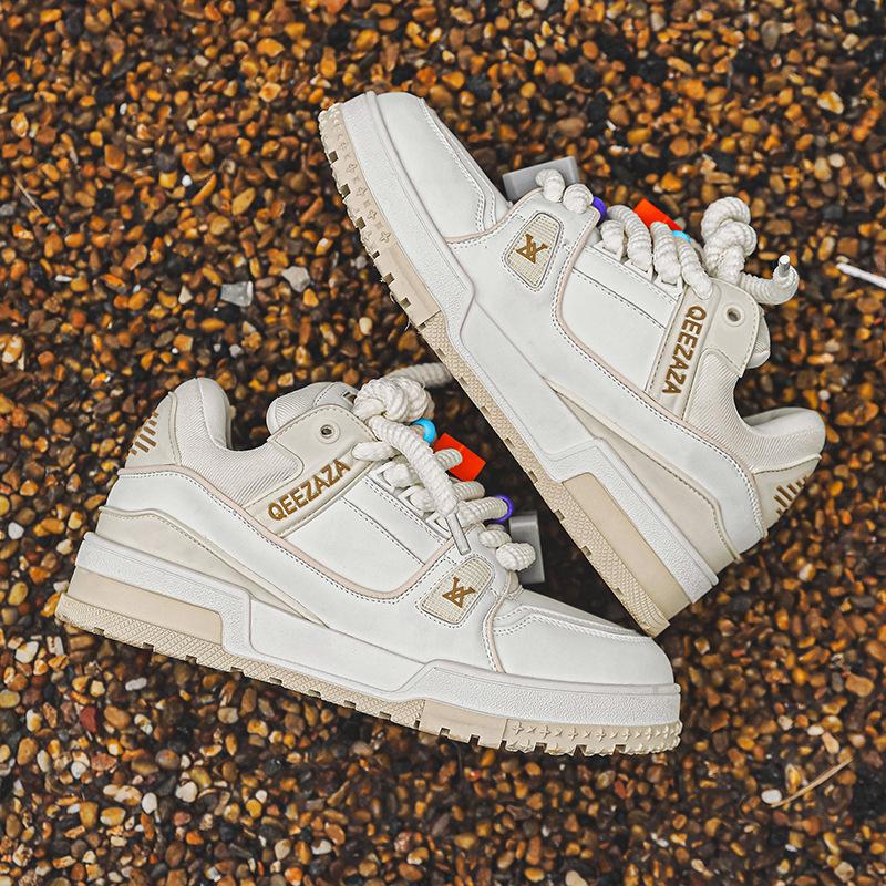 

Оранжевые пухлые кроссовки на толстой подошве для увеличения роста, мужские и женские, нишевый дизайн, парные туфли-хлебушки, трендовые универсальные белые туфли 44-Male code