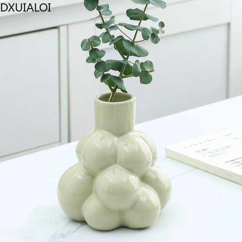 Creative Grape Shape Glaze Small Vase Decoration Living Room Dried Flowers Flower Arrangement Desktop Decoration Home Decoration
