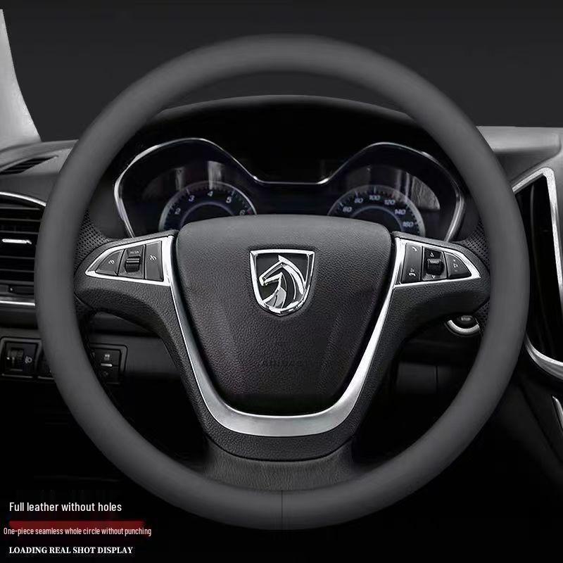 Genuine Leather All-Season Anti-Slip Steering Wheel Cover for Baojun 730/510/560/630/530/360/310.