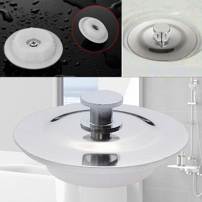 Stainless Steel Universal Bath Plug Brass Gasket 40mm Sink Plug for 42mm Hole/Bathroom/Kitchen Sink/Replacement Accessories Part