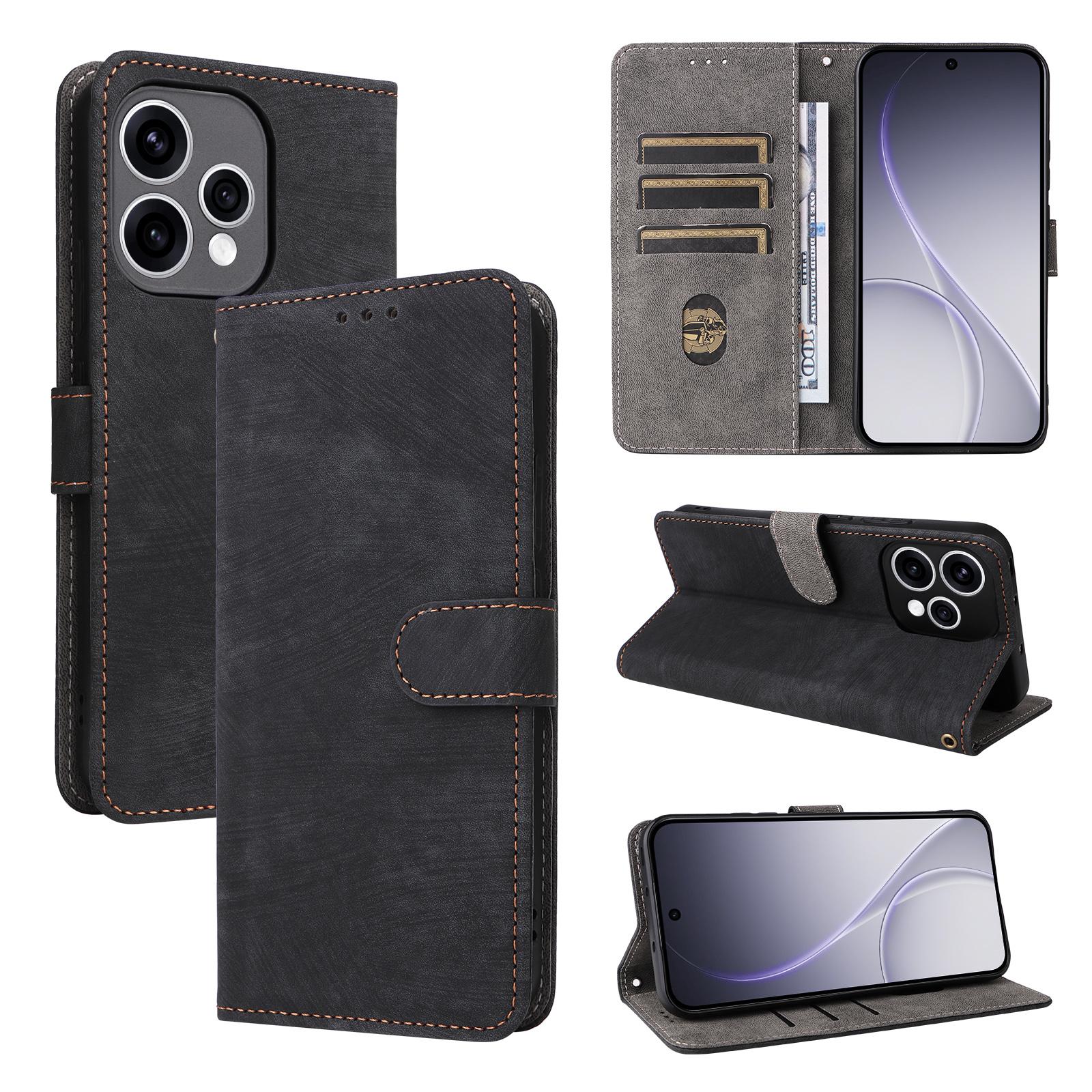 

Flip Cases compatible for OPPO Reno 15 5G PU Leather Phone Case Full-Body Protection with [RFID Blocking] for OPPO Reno 15 / Reno15 5G чёрный