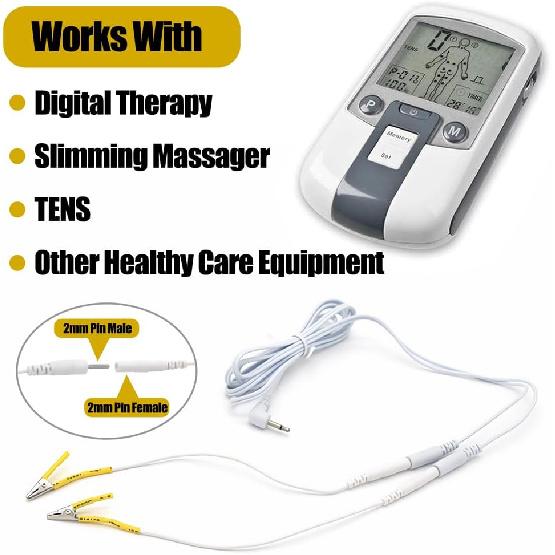 24pcs TENS Wire Cable Clip - BesCable Electrode Leader Wires with Alligator Clips for TENS Unit Physiotherapy Machine - 2.0mm Pin Female to Alligator